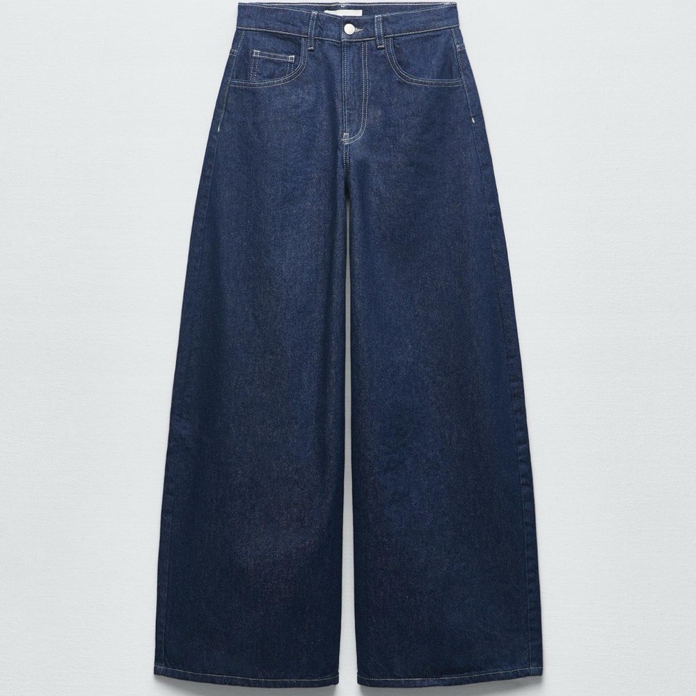 Zara Wide-Leg Blue Jeans